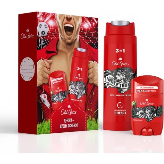 Подарочный набор Old Spice Wolfthorn (дезодорант-стик + гель для душа)