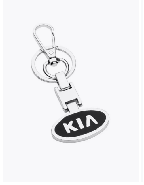 Брелок KIA, лаковая фактура, Kia, серебряный, черный