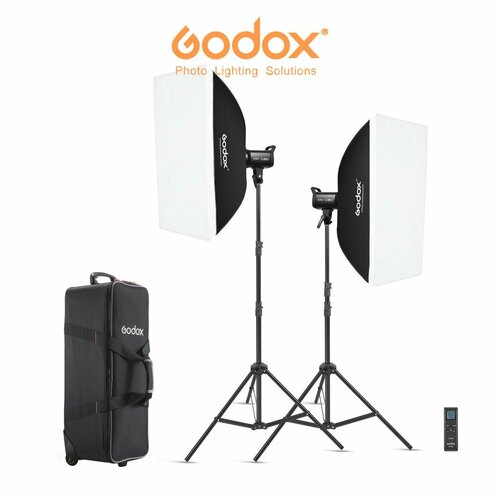 Комплект студийного оборудования с софтбоксами и штативом Godox SL100D-K2, свет для съемки фото и видео, фотостудии комплект студийного оборудования godox sl100d k2