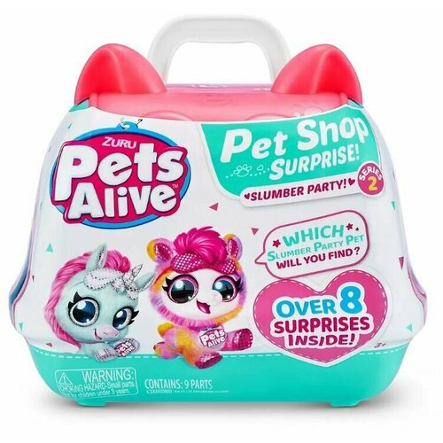 Zuru Pets Alive Интерактивная мягкая игрушка Pet Shop Surprise Пижамная вечеринка 9532