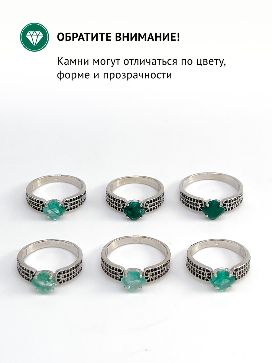 Кольцо Кристалл Мечты, серебро, 925 проба, родирование, изумруд, шпинель, размер 16.5, зеленый — фото 1