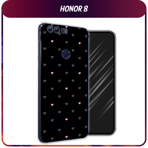 Силиконовый чехол на Honor 8 / Хонор 8 Чехол с сердечками