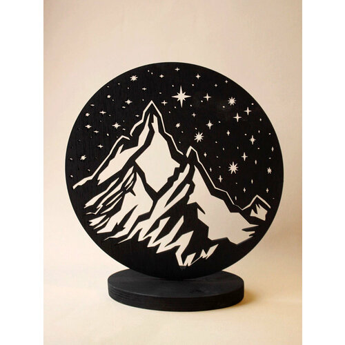 Декор для дома интерьера настольный Star Mountains из дерева от мастерской FrogDog