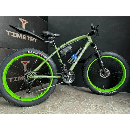Велосипед горный Фэтбайк Fatbike Richiesto 26 На спицах Взрослый Подростковый Рама 21 зеленый 3210000₽