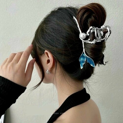 Металлическая Заколка-краб для волос хвост русалки / заколка крабик для волос в виде хвоста русалки корейская