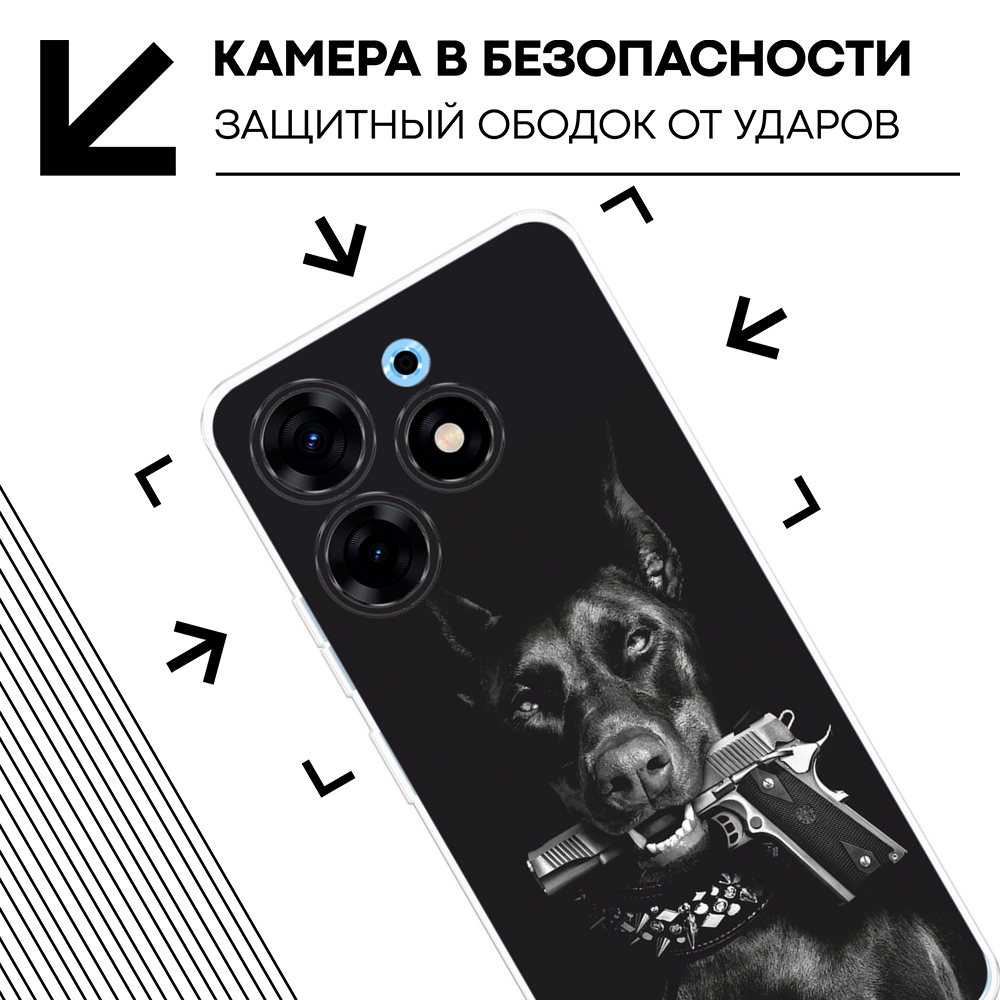 Чехол на Tecno Spark 10 Pro / Текно Спарк 10 Про с принтом Доберман — фото 1