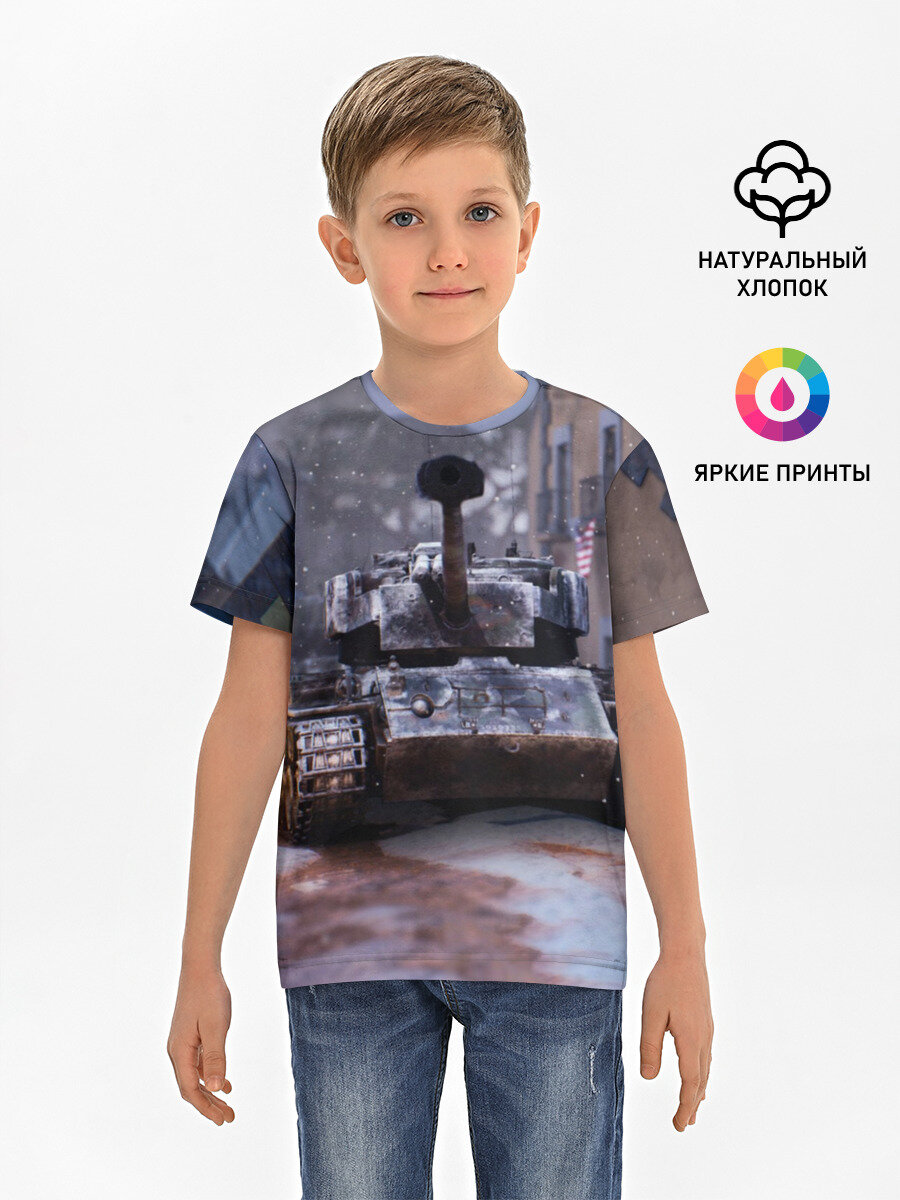 Футболка хлопковая детская Танк в засаде