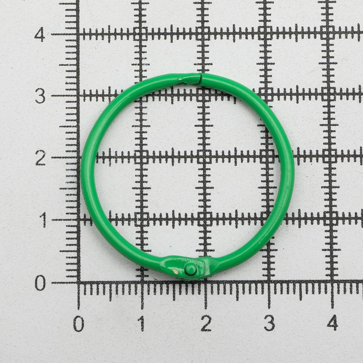 Кольца для альбомов разъемные 3,5 см, 2 шт, металл, Айрис (зеленый) — фото 1