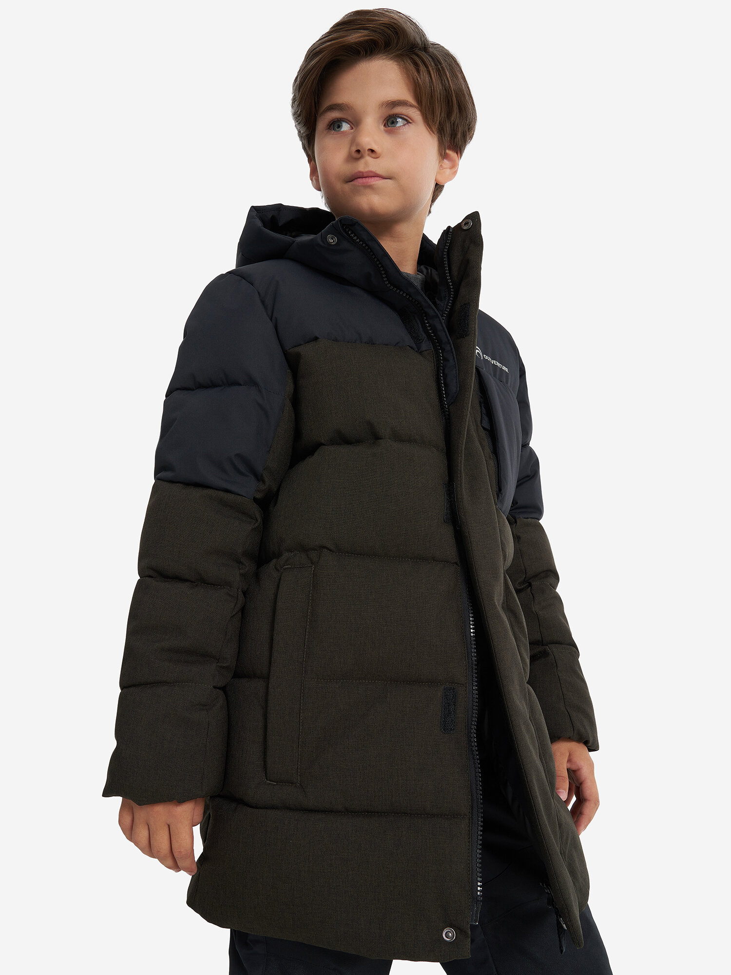 Куртка OUTVENTURE Travel Boys Faux Down Jacket размер 122-128 коричневый/черный