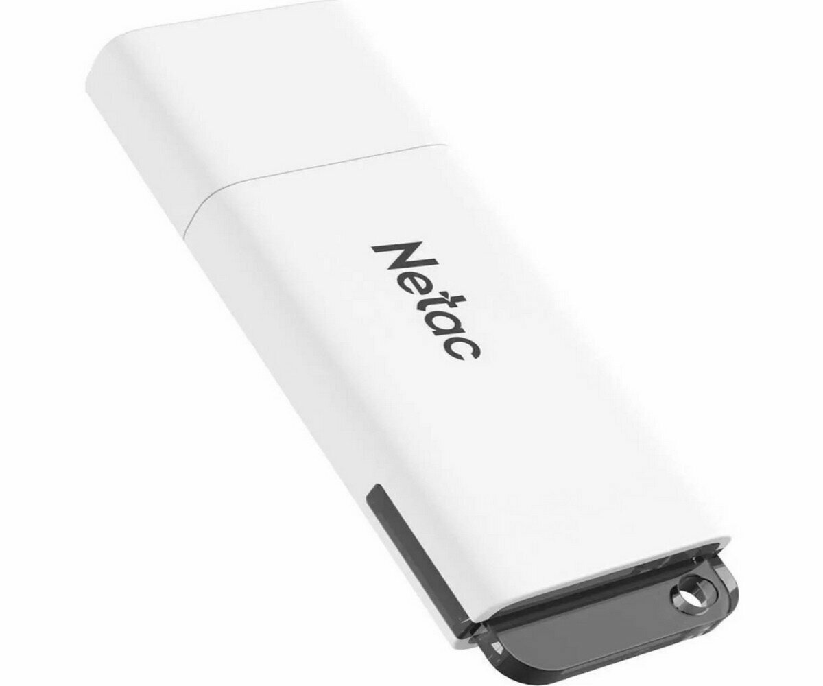Флешка Netac U185, 64 ГБ, USB 3.0, с колпачком, с LED-индикатором, белая (NT03U185N-064G-30WH)