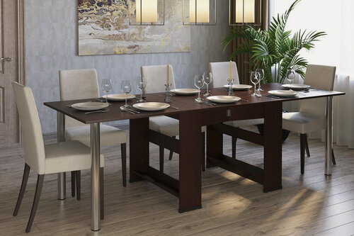 Изображение товара Стол-книжка СКР-6 Венге, раскладной, обеденный, 73.9х87.0х240.0 см, россия