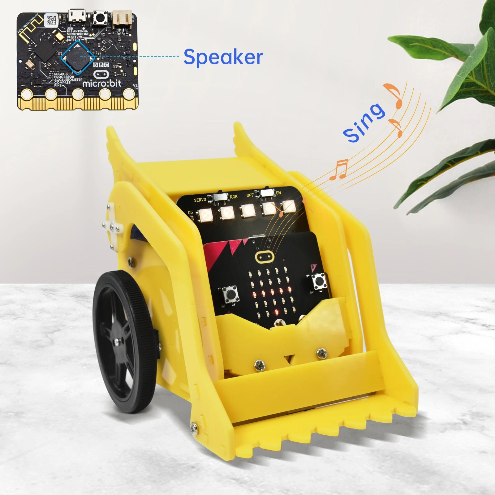 Комплект программируемых битов Keyestudio Micro: Bit V2 Desktop Bit Small Robot, No Microbit board — фото 1