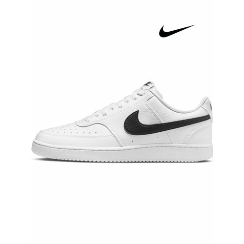 фото Кеды nike court vision low, полнота f (eu)/ на среднюю стопу, размер 10 us, белый, черный