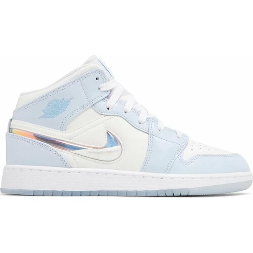 фото Кроссовки nike air jordan 1 mid se gs glitter swoosh, полнота d, размер 36, голубой