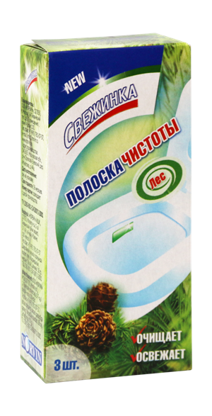 Стикер для унитаза Полоска чистоты д/унитаза Свежинка лесной (3штх10г)/уп — фото 1