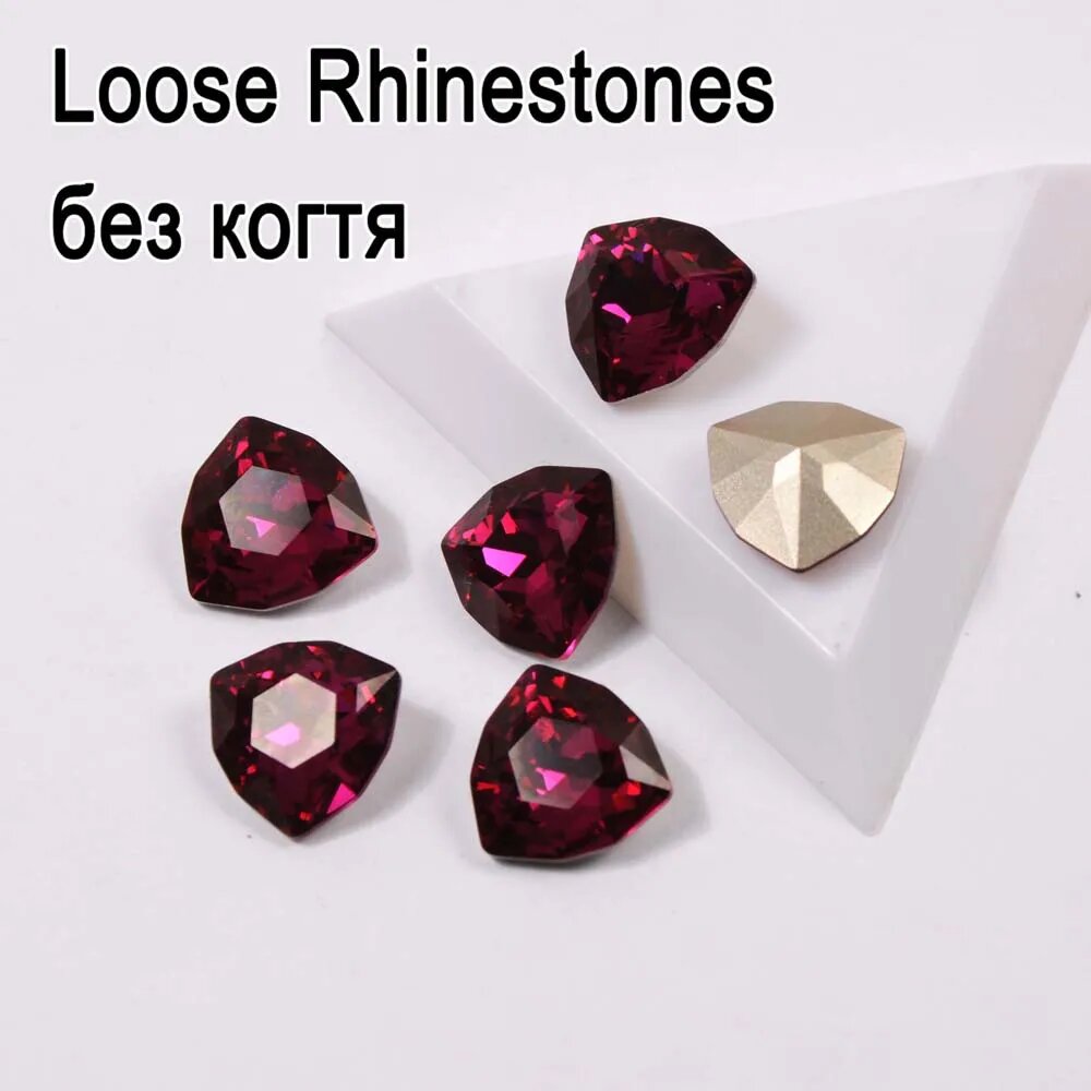 CTPA3bI кристаллы K9 фуксия для декора Crystal without claw 7mm-14pcs