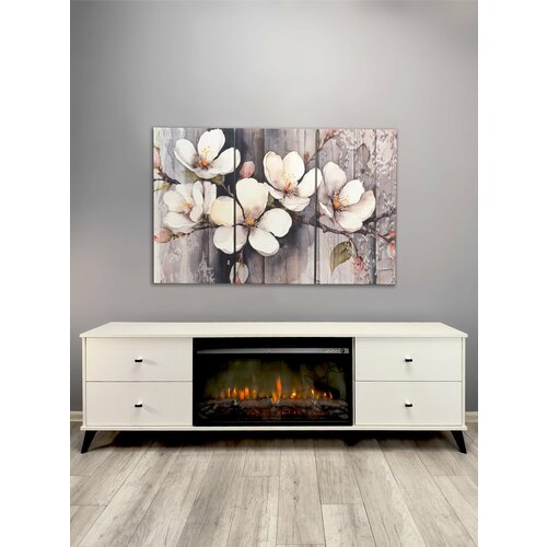 Камин электрический Flash с белым порталом - тумбой VITAMIN ШхВхГ 220х614 х40 см звуком обогревом пультом ДУ 59500₽