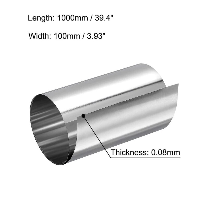 Листовой Прокат Лента из нержавеющей стали 304, 0.1x12x1000mm