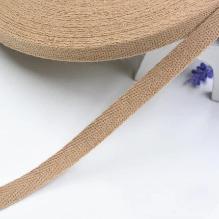 Хлопковая лента 10/20 мм белая 5 ярдов, khaki, 10mm 5yards