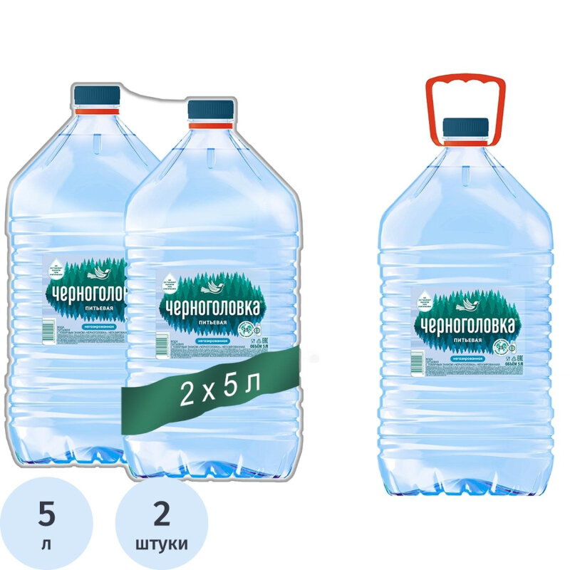 Вода питьевая Черноголовская природная негазиров 5 л пэт, 2 шт/уп.