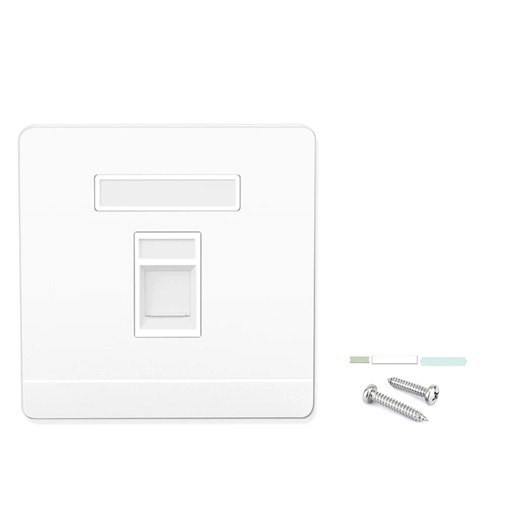 Настенная пластина ZoeRax 86 Tpye с одним разъемом, настенные пластины для RJ45 Keystone Jack и модульные вставки, White 1 Port