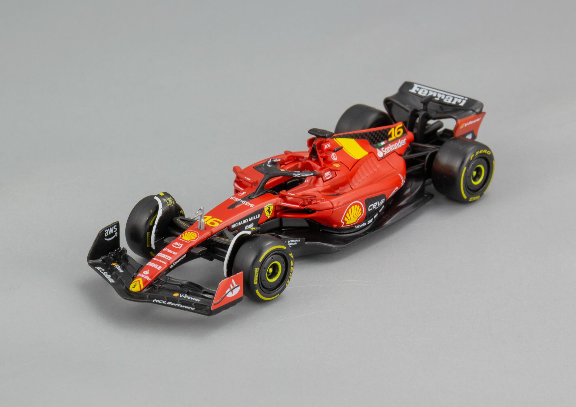 1:43 Ferrari SF-23 #16 4th Monza Italy GP 2023, Коллекционная масштабная модель от Bburago