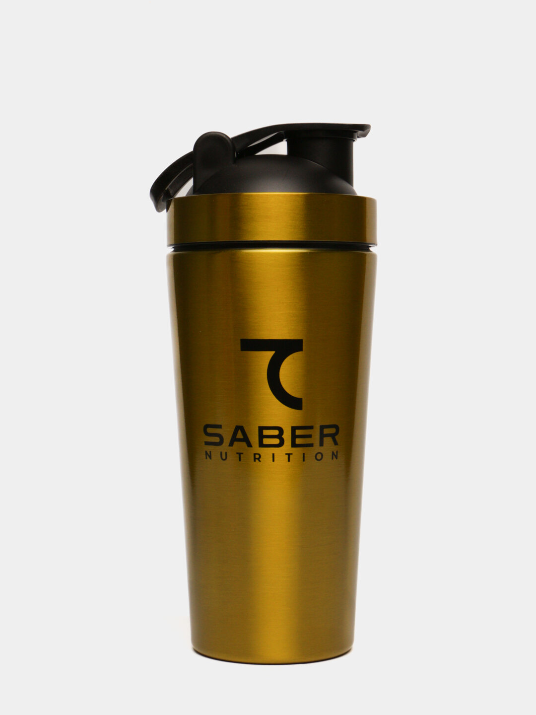 Шейкер 7SABER, нержавеющая сталь, защелкивающаяся крышка, 750мл золотистый