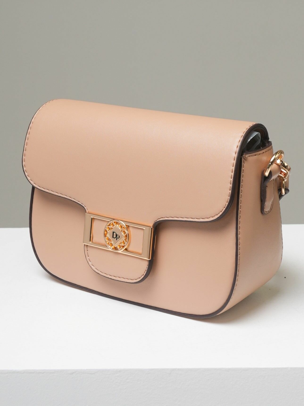 Сумка багет Daniele Patrici, бежевый/золотой — фото 1