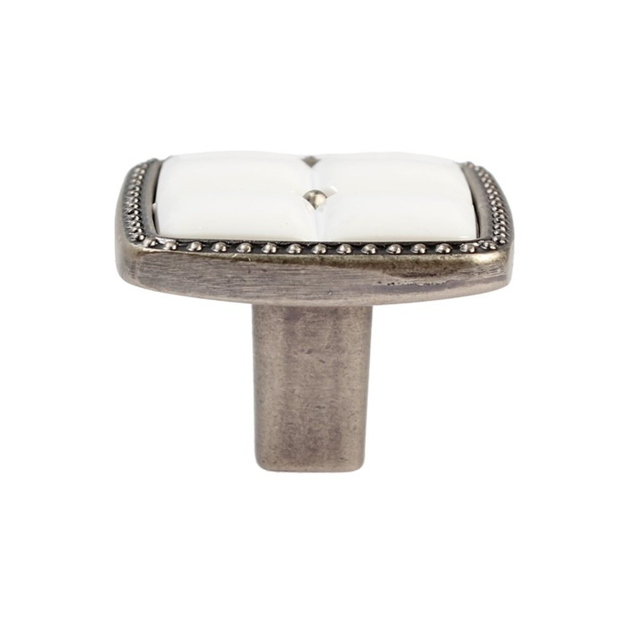 Мебельная ручка Тундра ELEGANT старинное серебро керамическая