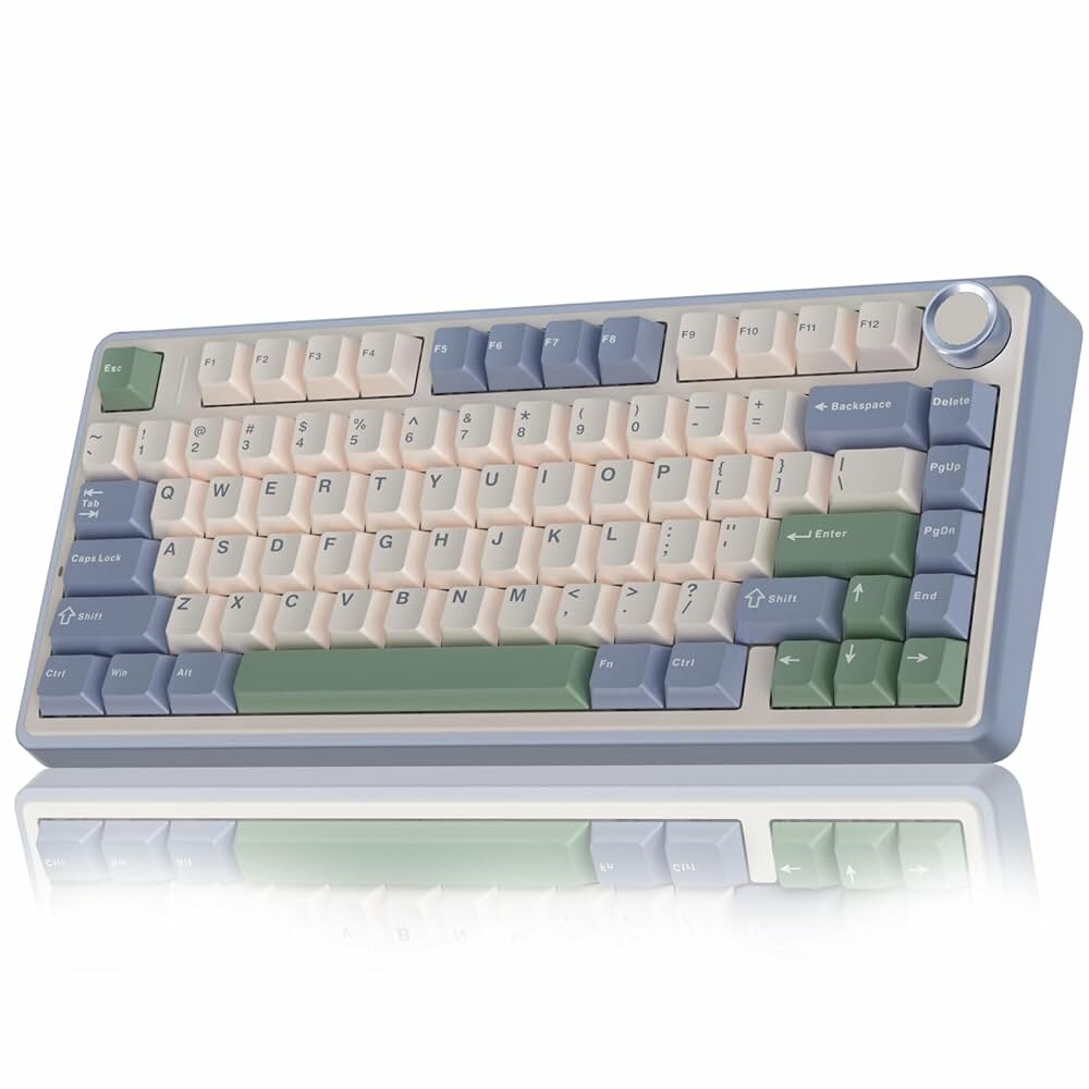 Механическая клавиатура AULA, F75, USB, Bluetooth, 2.4ГГц, 4000мАч, с роликом