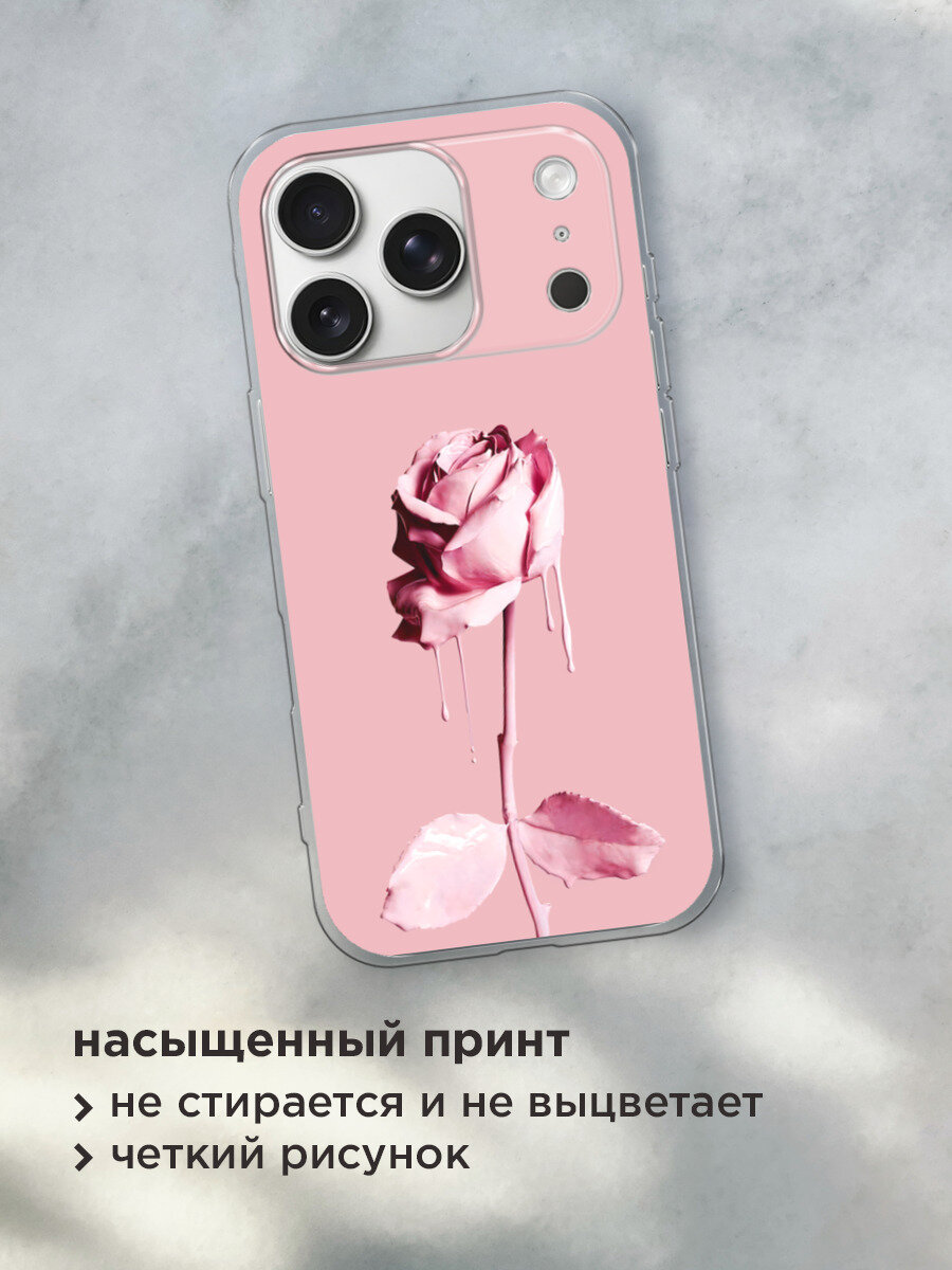 Чехол на Apple iPhone 17 Pro Max / Айфон 17 Про Макс с принтом Роза в краске — фото 1