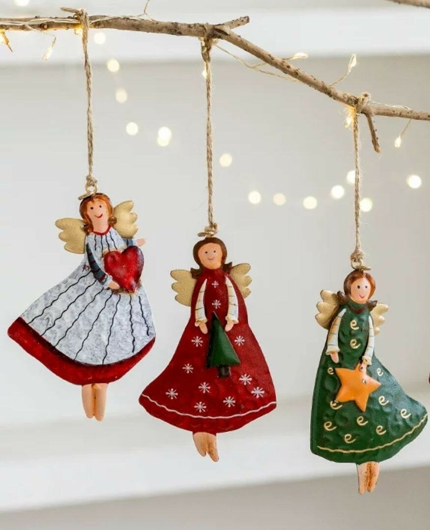 Набор ёлочных игрушек "Подружки" новогодний декор 3 милые девочки