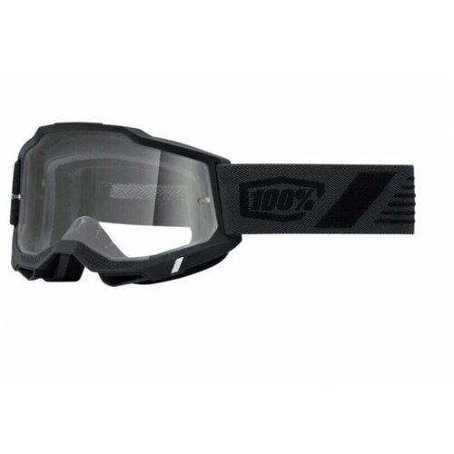 Кроссовые очки, маска 100% Accuri 2 Goggle Scranton, черные, с прозрачным стеклом.