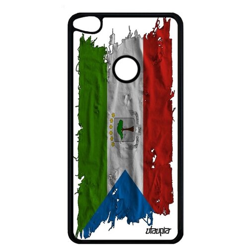 фото Чехол для // huawei p8 lite 2017 // "флаг гвинеи экваториальной на ткани" стиль патриот, utaupia, белый