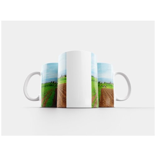 фото Кружка "деревня, коровы, поле" 320 мл lotsprints