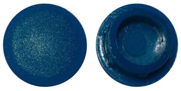 Пластиковая заглушка под отверстие диаметром 12 мм, синего цвета, с диаметром шляпки 15 мм (30шт)