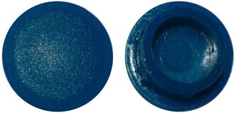 Пластиковая заглушка под отверстие диаметром 12 мм, синего цвета, с диаметром шляпки 15 мм (30шт)