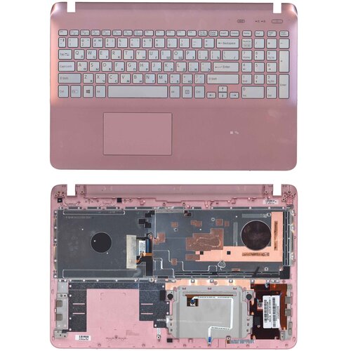 Клавиатура для ноутбука Sony AEHK97012203A серебристая с розовым топкейсом и подсветкой 402000₽