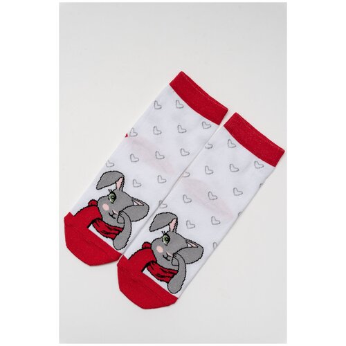 Детские носки Тим (1 пара) красного цвета, размер 35-38 (22-24)