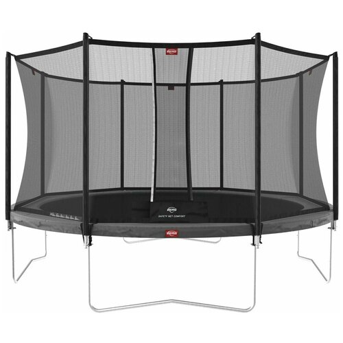 фото Berg батут berg favorit grey 430 + защитная сетка safety net comfort (35.14.13.00+35.74.14.03)