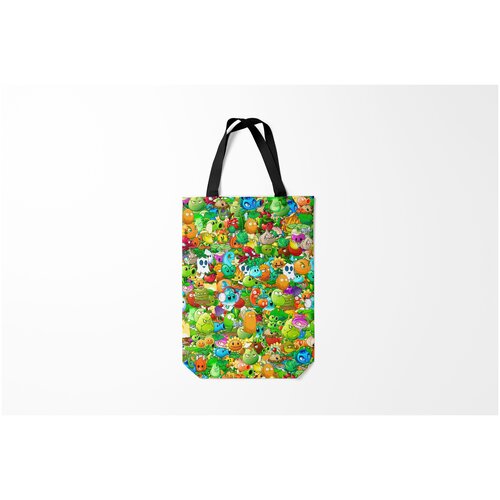 фото Сумка-шоппер / 31х42 см / геймерам / plants vs. zombies vs burnettie
