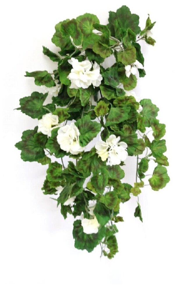 Искусственные цветы Герань свисающая белая Е-00-29-1 /Искусственные цветы для декора/Декор для дома