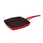 Сковорода-гриль с чугунной ручкой LAVA LV K GT 2626 K0 R 26 см, 1,51 л, 26 см красная - изображение