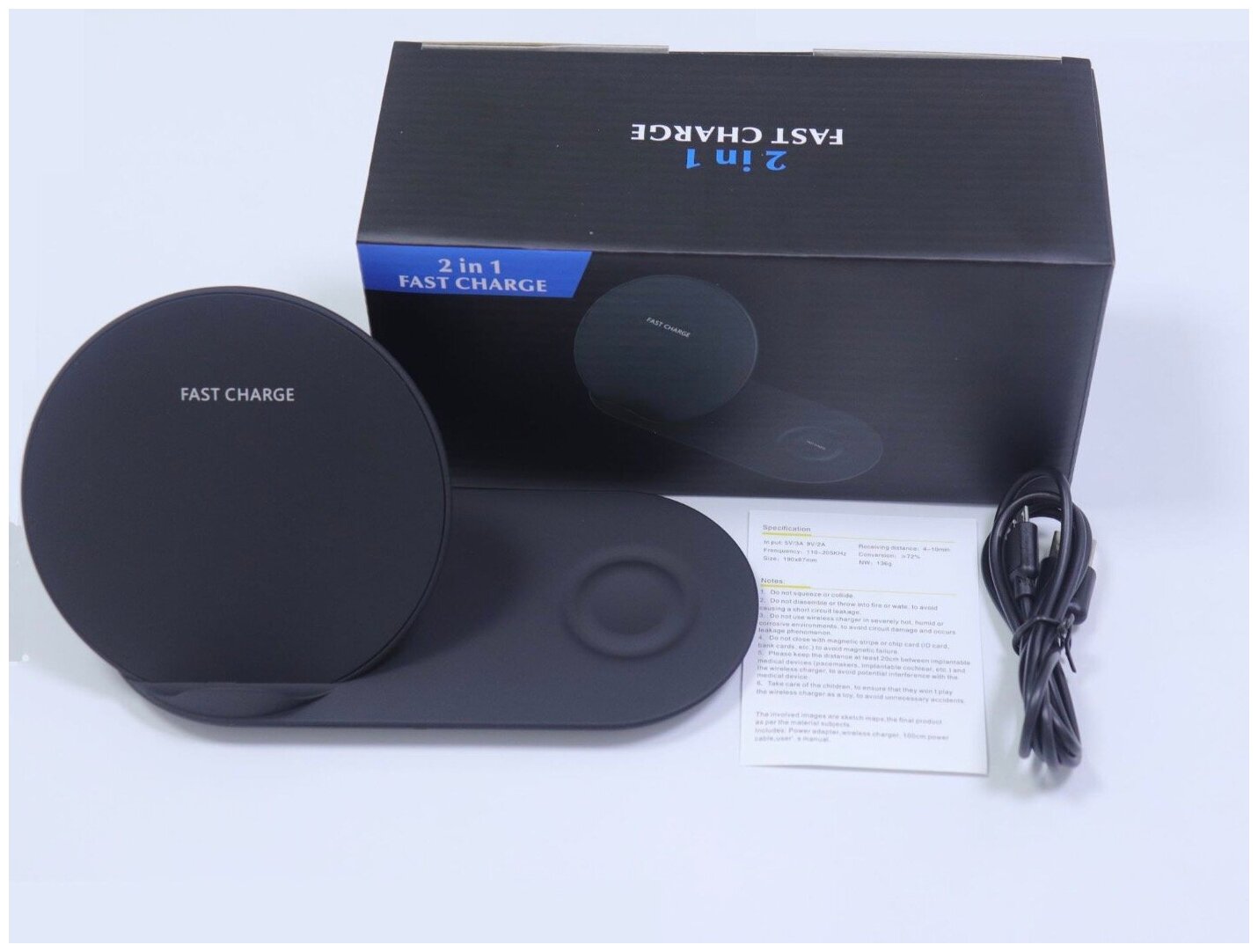 Зарядное устройство MyPads M143-614 2 в 1 (телефон+часы 9V 2A 10W) для Samsung Gear Sport SM-R600 / Gear S3 Classic / Frontier SM-R760 / R770 / S.