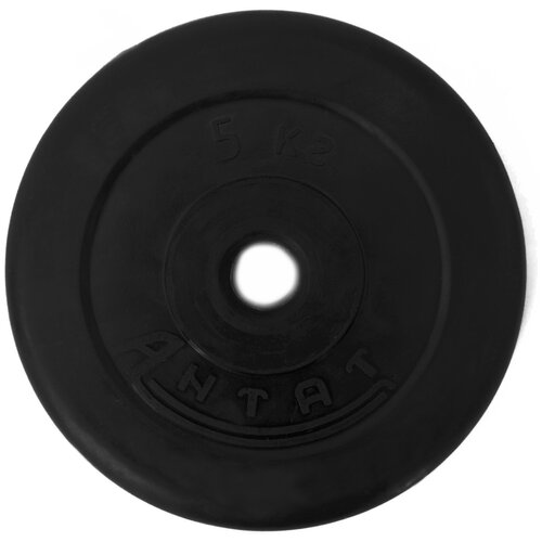 фото Диск обрезиненный антат 5 кг, черный (26 мм) sportlim