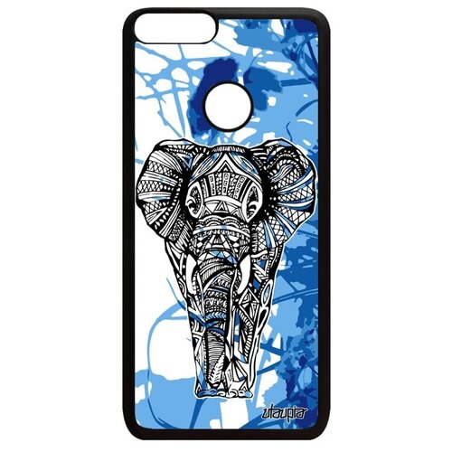 фото Модный чехол для смартфона // huawei p smart 2018 // "слон" саванна древний, utaupia, голубой