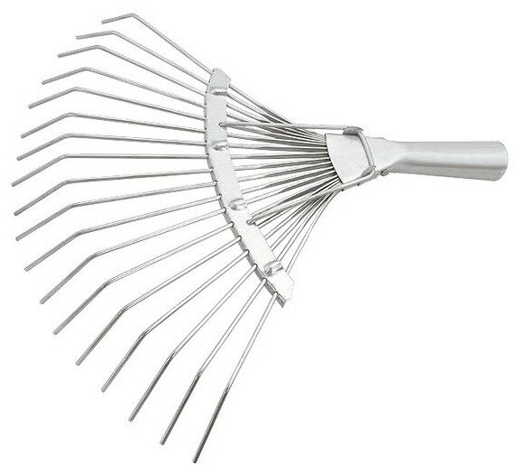 Грабли веерные стальные, 350 мм, 18 круглых зубьев, оцинкованные, без черенка, Россия, Сибртех, 61780