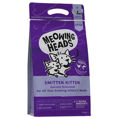 Meowing Heads Для Котят с Курицей и рисом Восторженный котенок MKN1, 1,5 кг