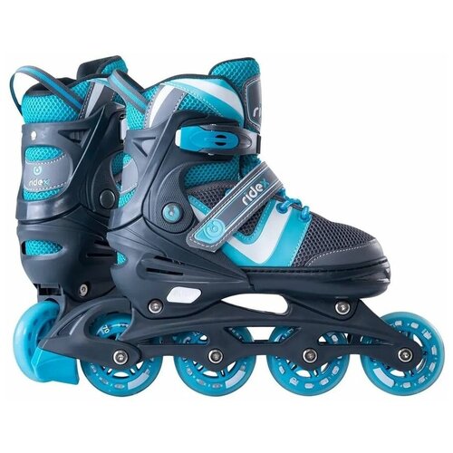 фото Роликовые коньки ridex wing, унисекс, размер 30-33, колеса 64мм, abec 3, синий/черный [ут-00018623]