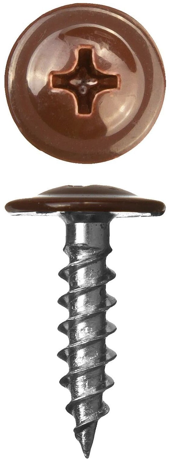 Саморезы ПШМ для листового металла, 25 х 4.2 мм, 400 шт, RAL-8017 шоколадно-коричневый, ЗУБР - фотография № 5